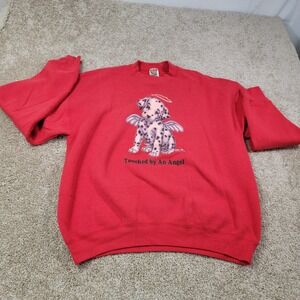 Fruit of the Loom Touched By An Angel Dalmatian Puppy Sweatshirt Crewneck Sz Xl